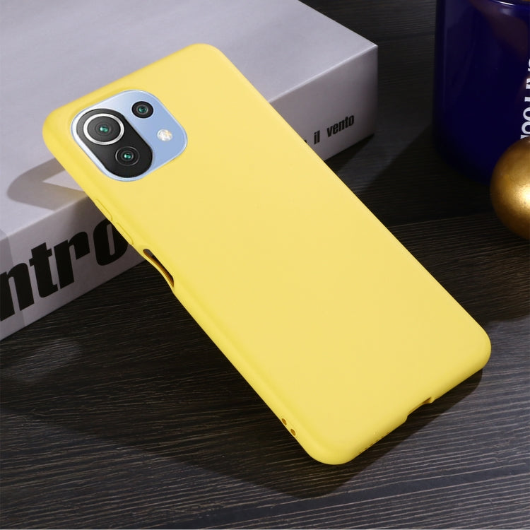 For Xiaomi Mi 11 Lite Solid Color Liquid Silicone Dropproof Full Coverage Protective Case