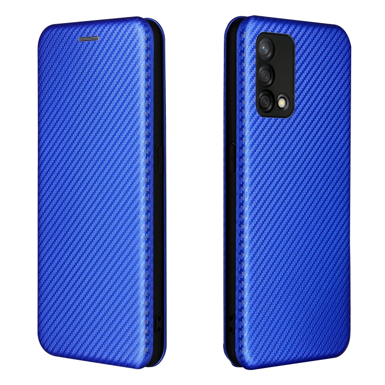 For OPPO F19 / A74 4G Carbon Fiber Texture Horizontal Flip TPU + PC + PU Leather Case with Card Slot