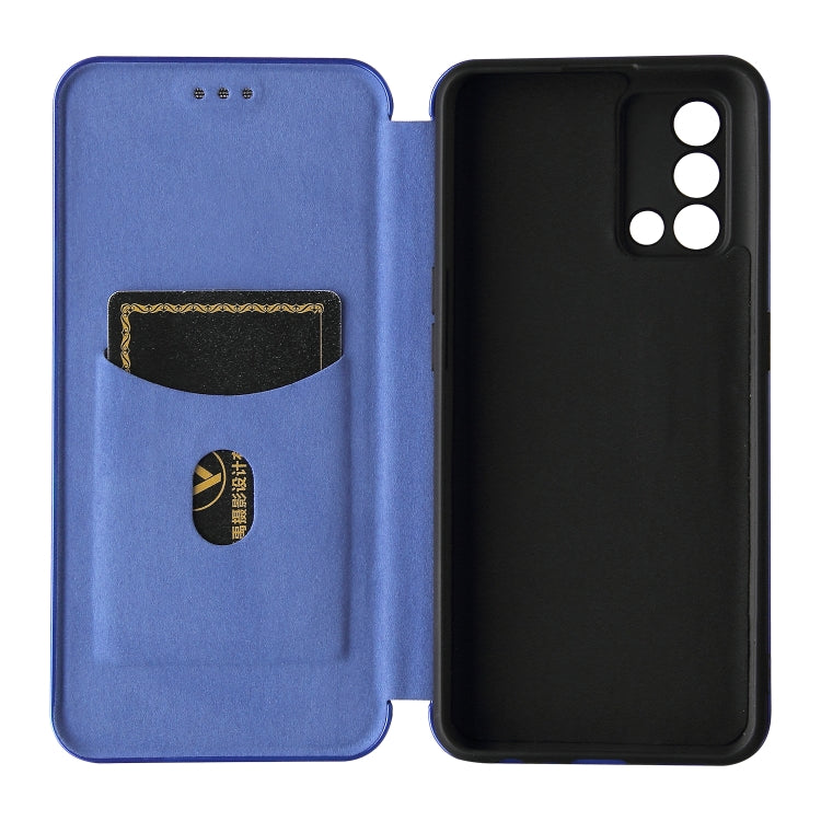 For OPPO F19 / A74 4G Carbon Fiber Texture Horizontal Flip TPU + PC + PU Leather Case with Card Slot