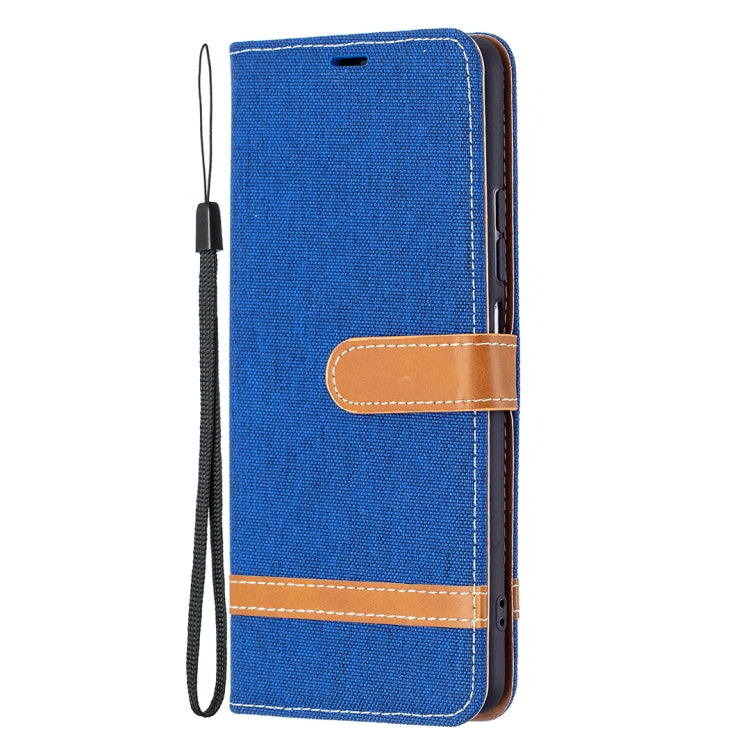 For Xiaomi Mi 11i / Poco F3 / Redmi K40 Color Matching Denim Texture Horizontal Flip Leather Case with Holder & Card Slots & Wallet & Lanyard