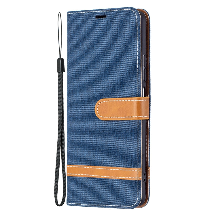 For Xiaomi Mi 11i / Poco F3 / Redmi K40 Color Matching Denim Texture Horizontal Flip Leather Case with Holder & Card Slots & Wallet & Lanyard
