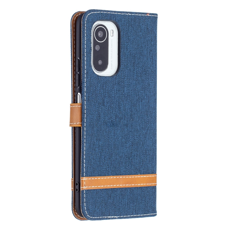For Xiaomi Mi 11i / Poco F3 / Redmi K40 Color Matching Denim Texture Horizontal Flip Leather Case with Holder & Card Slots & Wallet & Lanyard