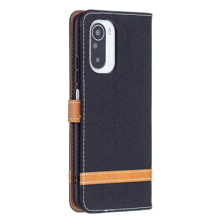 For Xiaomi Mi 11i / Poco F3 / Redmi K40 Color Matching Denim Texture Horizontal Flip Leather Case with Holder & Card Slots & Wallet & Lanyard