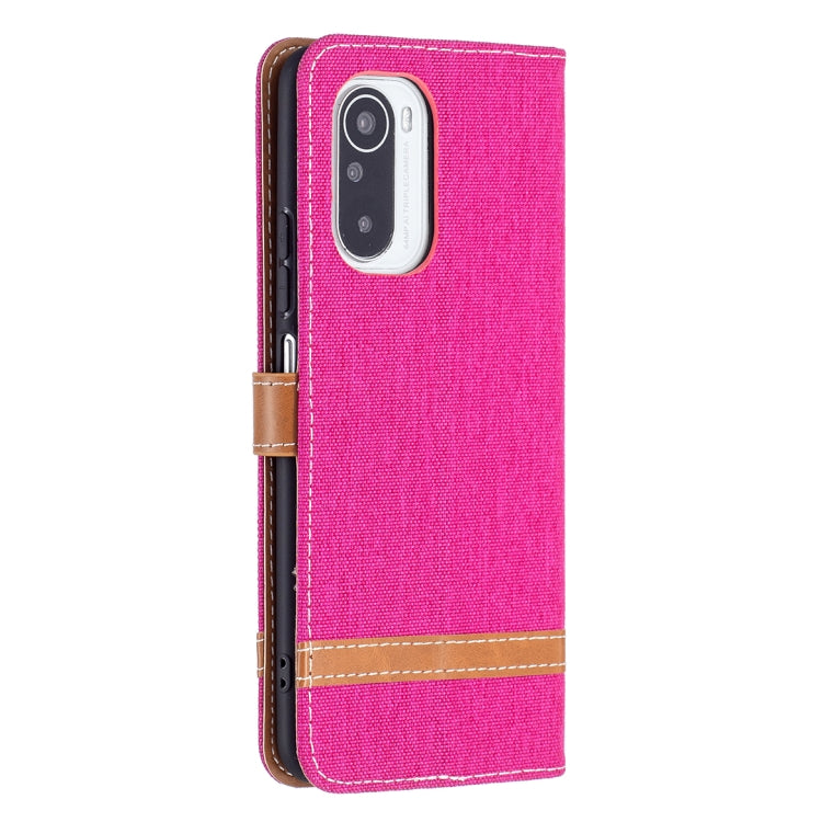 For Xiaomi Mi 11i / Poco F3 / Redmi K40 Color Matching Denim Texture Horizontal Flip Leather Case with Holder & Card Slots & Wallet & Lanyard