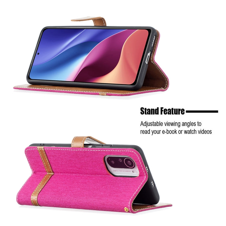 For Xiaomi Mi 11i / Poco F3 / Redmi K40 Color Matching Denim Texture Horizontal Flip Leather Case with Holder & Card Slots & Wallet & Lanyard