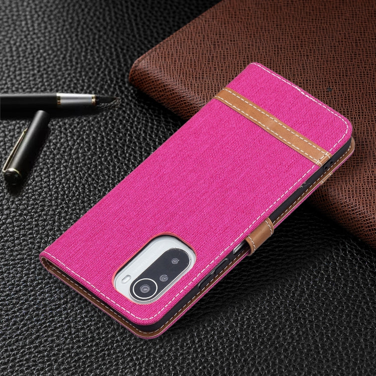 For Xiaomi Mi 11i / Poco F3 / Redmi K40 Color Matching Denim Texture Horizontal Flip Leather Case with Holder & Card Slots & Wallet & Lanyard