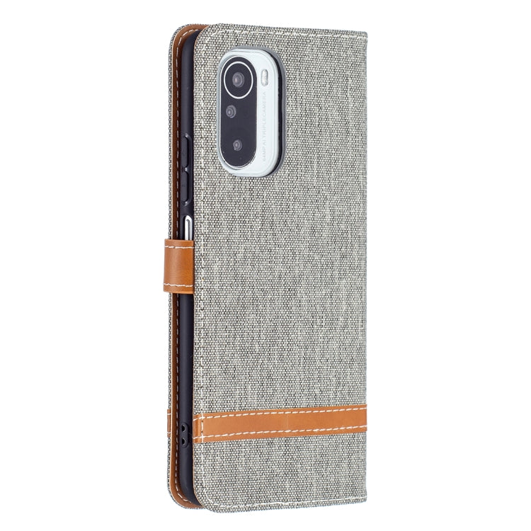 For Xiaomi Mi 11i / Poco F3 / Redmi K40 Color Matching Denim Texture Horizontal Flip Leather Case with Holder & Card Slots & Wallet & Lanyard