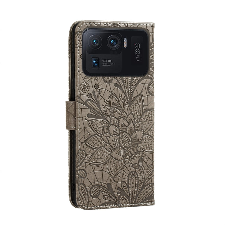 For Xiaomi Mi 11 Ultra Lace Flower Embossing Pattern Horizontal Flip Leather Case with Holder & Card Slots & Wallet & Photo Frame