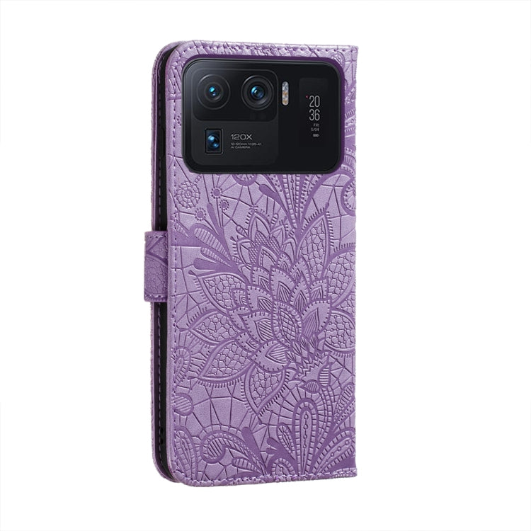 For Xiaomi Mi 11 Ultra Lace Flower Embossing Pattern Horizontal Flip Leather Case with Holder & Card Slots & Wallet & Photo Frame