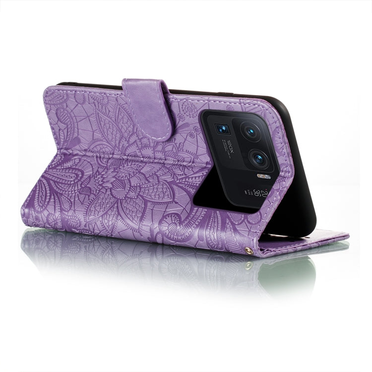For Xiaomi Mi 11 Ultra Lace Flower Embossing Pattern Horizontal Flip Leather Case with Holder & Card Slots & Wallet & Photo Frame