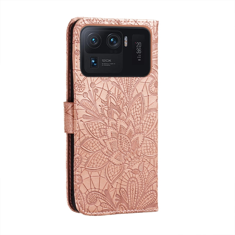 For Xiaomi Mi 11 Ultra Lace Flower Embossing Pattern Horizontal Flip Leather Case with Holder & Card Slots & Wallet & Photo Frame
