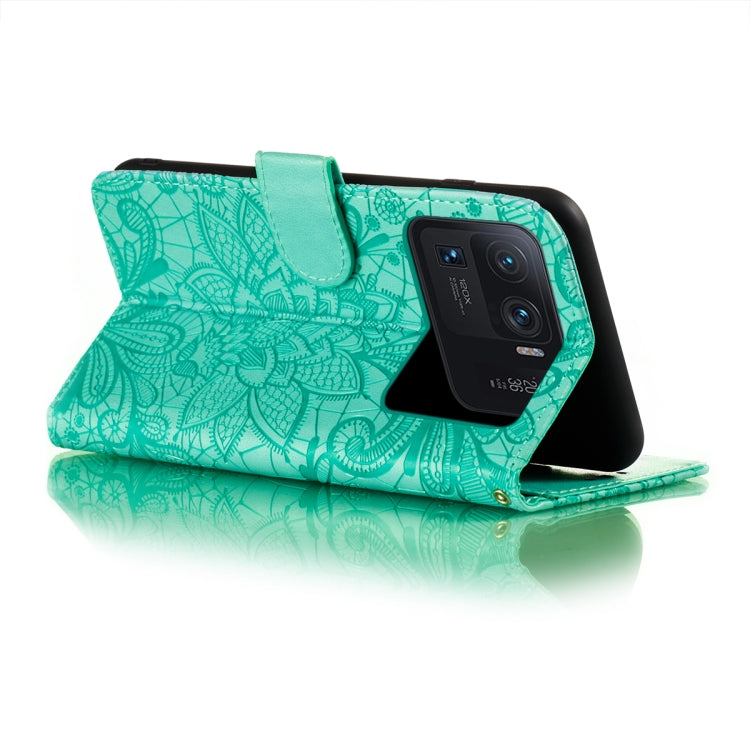 For Xiaomi Mi 11 Ultra Lace Flower Embossing Pattern Horizontal Flip Leather Case with Holder & Card Slots & Wallet & Photo Frame