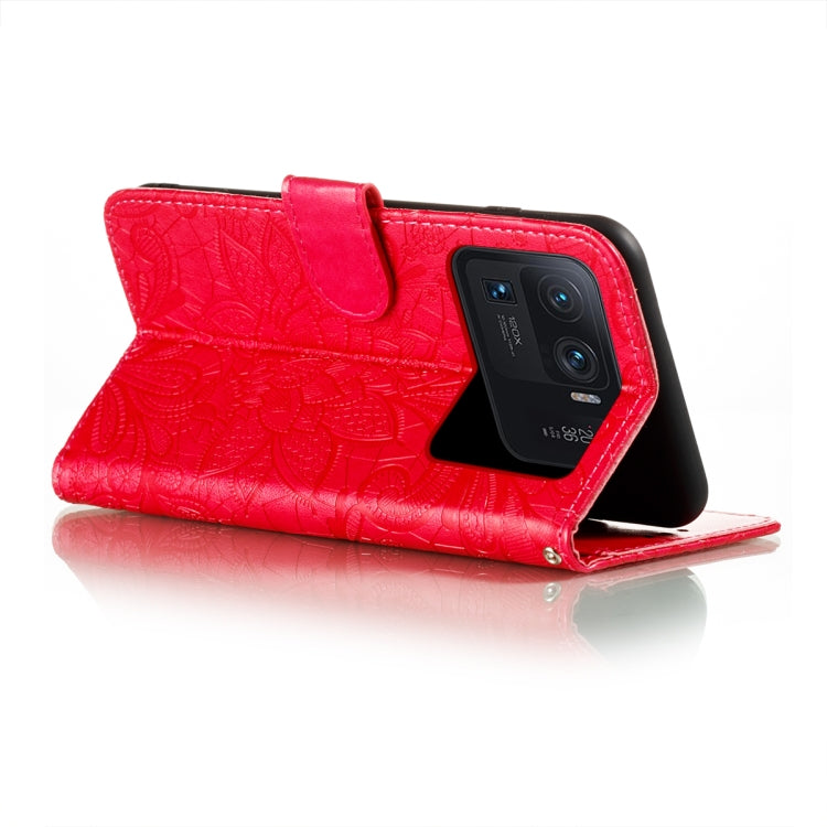 For Xiaomi Mi 11 Ultra Lace Flower Embossing Pattern Horizontal Flip Leather Case with Holder & Card Slots & Wallet & Photo Frame