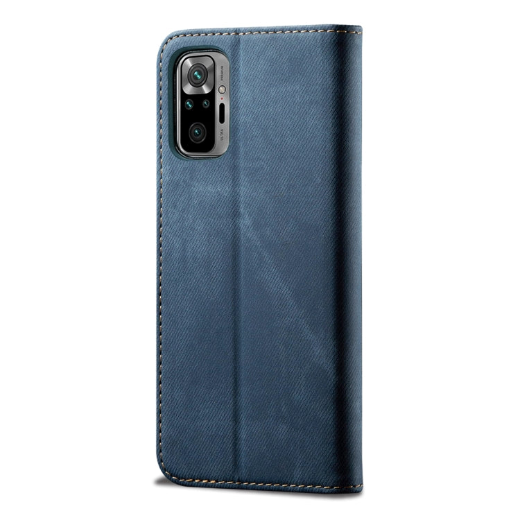 For Xiaomi Redmi Note 10 Pro / Note 10 Pro (India) / Note 10 Pro Max Denim Texture Casual Style Horizontal Flip Leather Case with Holder & Card Slots & Wallet