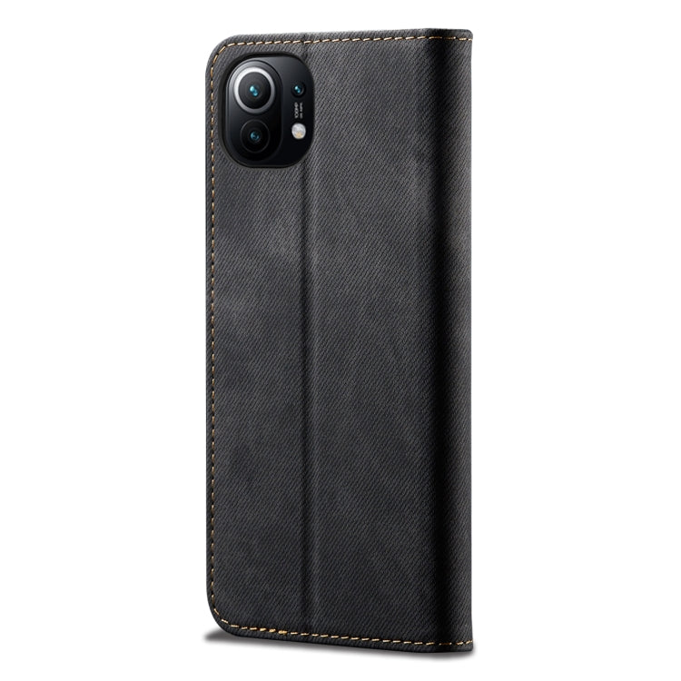 For Xiaomi Mi 11 Denim Texture Casual Style Horizontal Flip Leather Case with Holder & Card Slots & Wallet