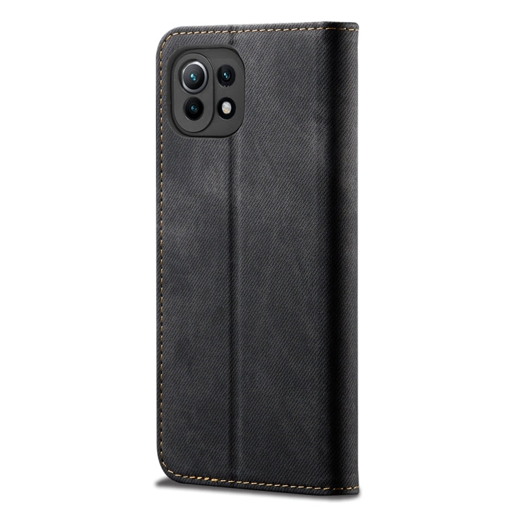 For Xiaomi Mi 11 Lite Denim Texture Casual Style Horizontal Flip Leather Case with Holder & Card Slots & Wallet