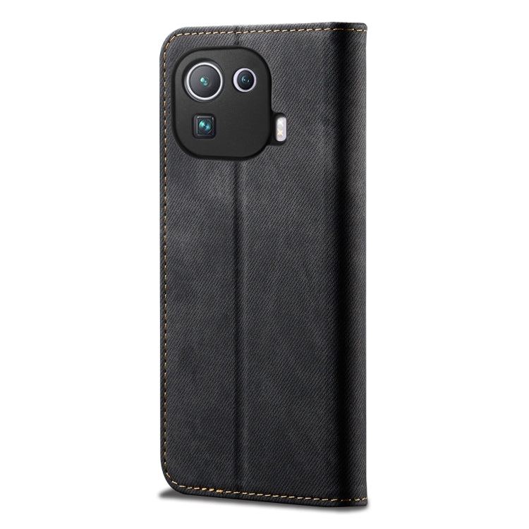 For Xiaomi Mi 11 Pro Denim Texture Casual Style Horizontal Flip Leather Case with Holder & Card Slots & Wallet