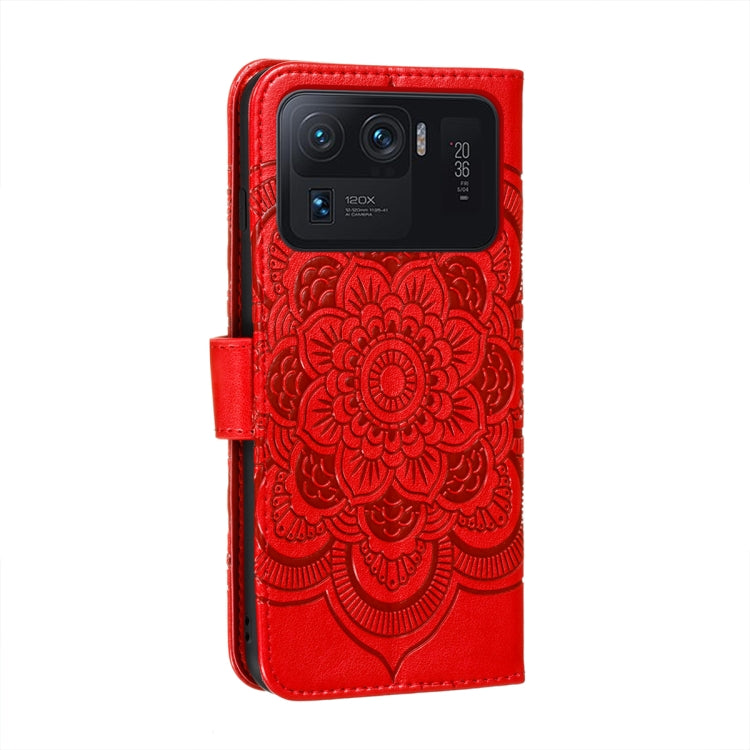 For Xiaomi Mi 11 Ultra Sun Mandala Embossing Pattern Horizontal Flip PU Leather Case with Holder & Card Slots & Wallet & Lanyard