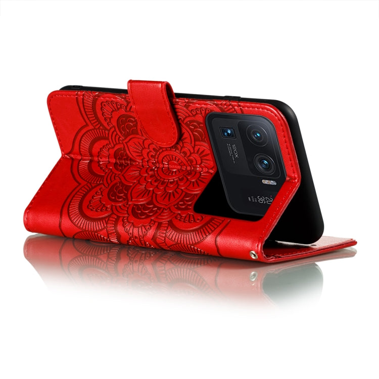 For Xiaomi Mi 11 Ultra Sun Mandala Embossing Pattern Horizontal Flip PU Leather Case with Holder & Card Slots & Wallet & Lanyard