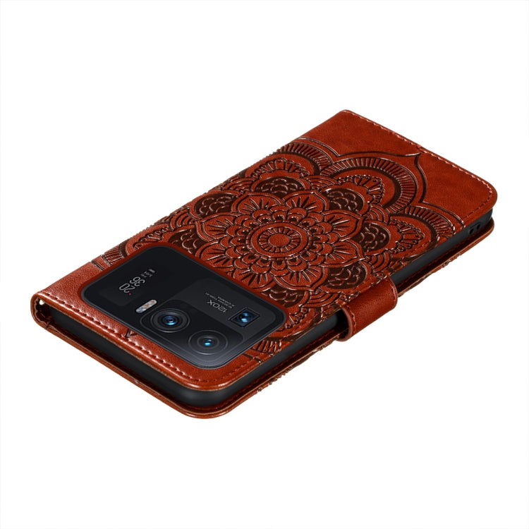 For Xiaomi Mi 11 Ultra Sun Mandala Embossing Pattern Horizontal Flip PU Leather Case with Holder & Card Slots & Wallet & Lanyard