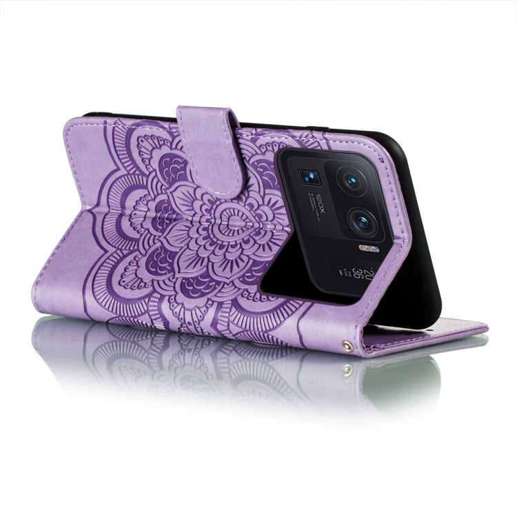 For Xiaomi Mi 11 Ultra Sun Mandala Embossing Pattern Horizontal Flip PU Leather Case with Holder & Card Slots & Wallet & Lanyard