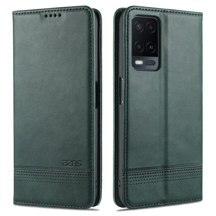 For OPPO A54 4G AZNS Magnetic Calf Texture Horizontal Flip Leather Case with Card Slots & Holder & Wallet
