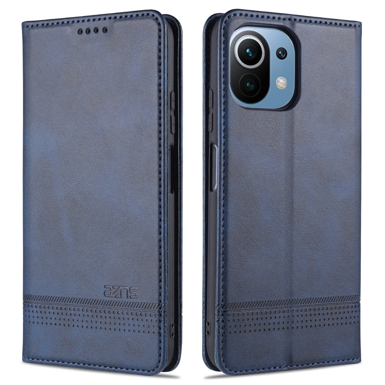 For Xiaomi Mi 11 Lite AZNS Magnetic Calf Texture Horizontal Flip Leather Case with Card Slots & Holder & Wallet
