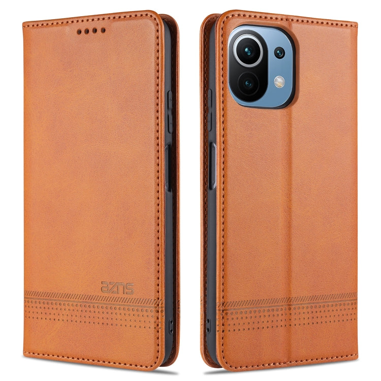For Xiaomi Mi 11 Lite AZNS Magnetic Calf Texture Horizontal Flip Leather Case with Card Slots & Holder & Wallet