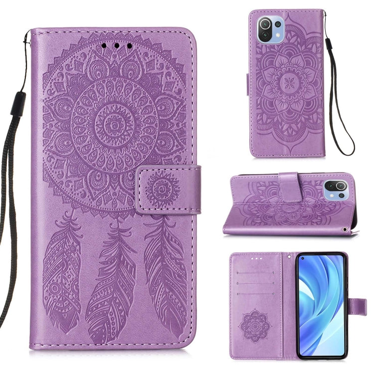 For Xiaomi Mi 11 Lite Dream Catcher Printing Horizontal Flip Leather Case with Holder & Card Slots & Wallet & Lanyard