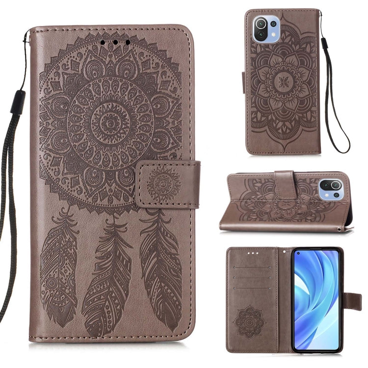 For Xiaomi Mi 11 Lite Dream Catcher Printing Horizontal Flip Leather Case with Holder & Card Slots & Wallet & Lanyard