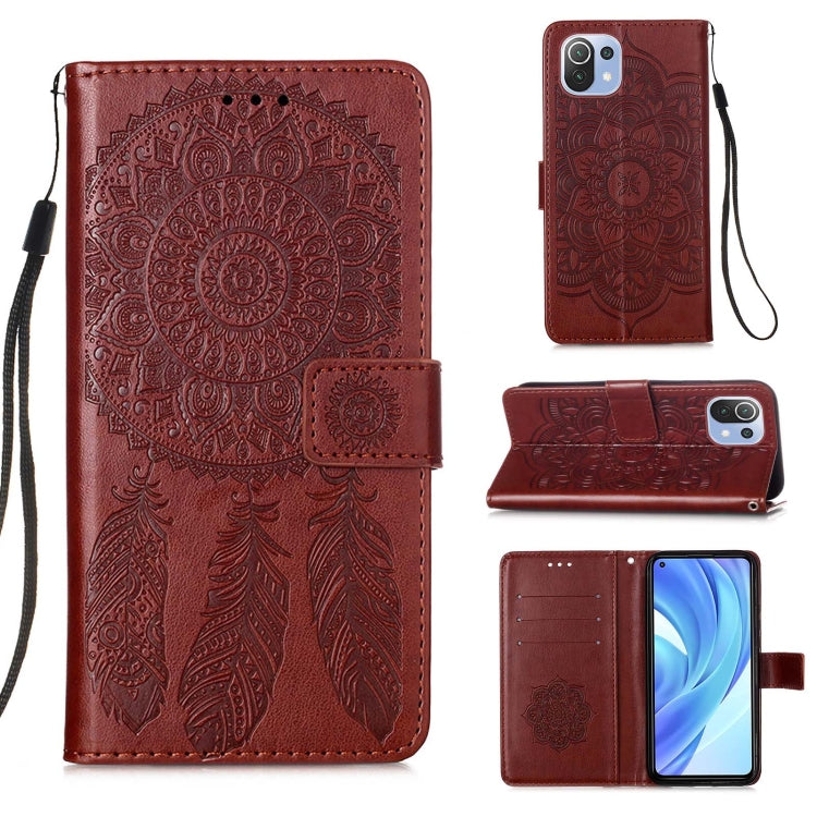 For Xiaomi Mi 11 Lite Dream Catcher Printing Horizontal Flip Leather Case with Holder & Card Slots & Wallet & Lanyard