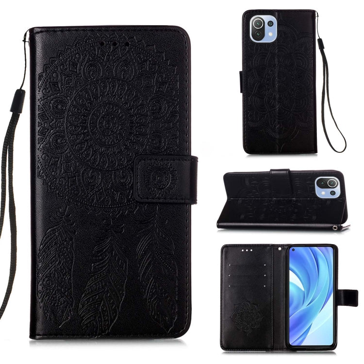 For Xiaomi Mi 11 Lite Dream Catcher Printing Horizontal Flip Leather Case with Holder & Card Slots & Wallet & Lanyard
