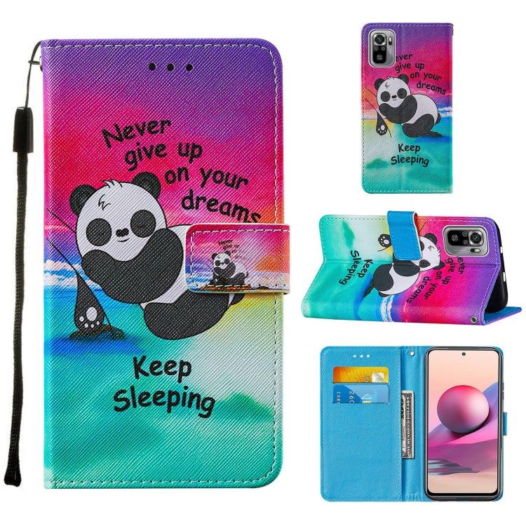 For Xiaomi Redmi Note 10S / Note 10 4G Cross Texture Painting Pattern Horizontal Flip Leather Case with Holder & Card Slots & Wallet & Lanyard