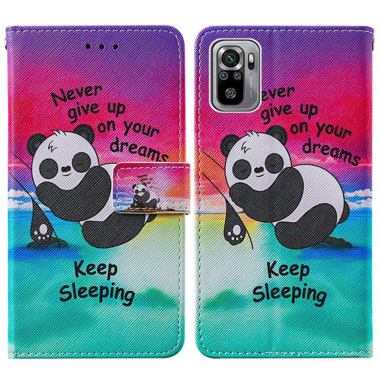 For Xiaomi Redmi Note 10S / Note 10 4G Cross Texture Painting Pattern Horizontal Flip Leather Case with Holder & Card Slots & Wallet & Lanyard