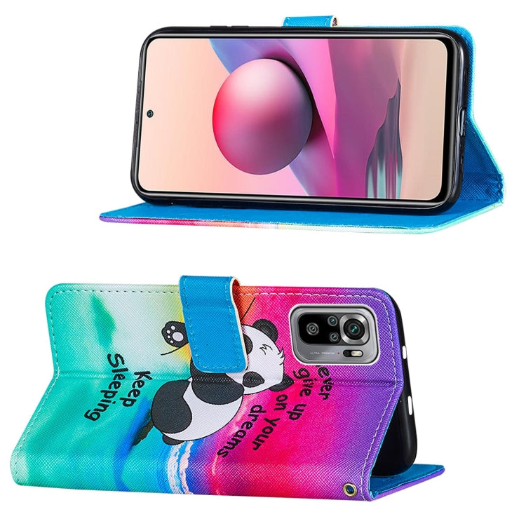 For Xiaomi Redmi Note 10S / Note 10 4G Cross Texture Painting Pattern Horizontal Flip Leather Case with Holder & Card Slots & Wallet & Lanyard