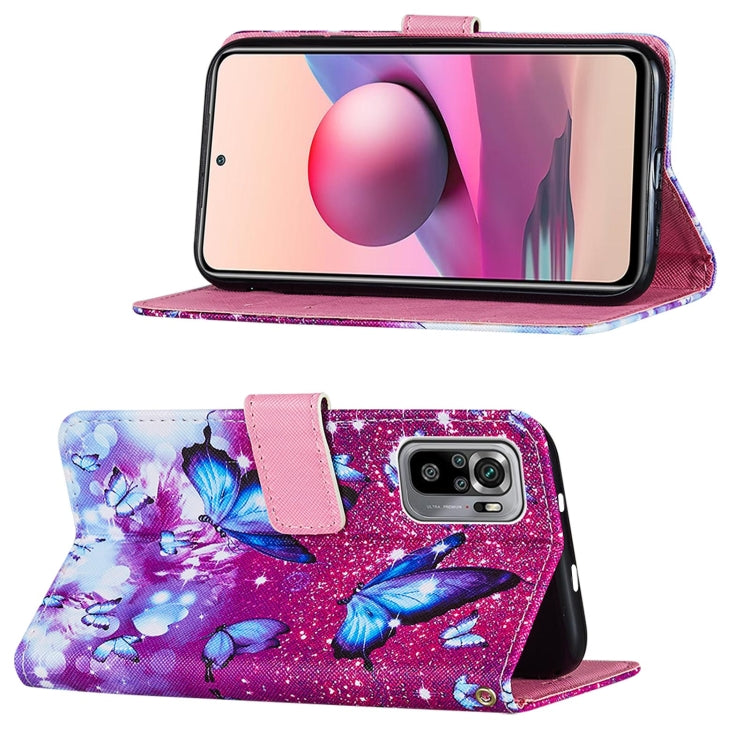 For Xiaomi Redmi Note 10S / Note 10 4G Cross Texture Painting Pattern Horizontal Flip Leather Case with Holder & Card Slots & Wallet & Lanyard