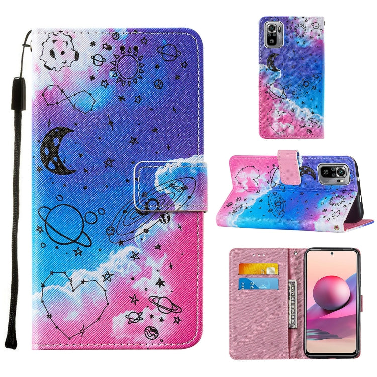 For Xiaomi Redmi Note 10S / Note 10 4G Cross Texture Painting Pattern Horizontal Flip Leather Case with Holder & Card Slots & Wallet & Lanyard