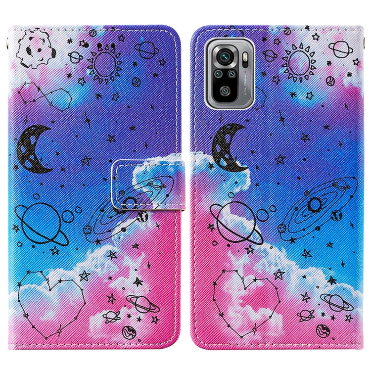 For Xiaomi Redmi Note 10S / Note 10 4G Cross Texture Painting Pattern Horizontal Flip Leather Case with Holder & Card Slots & Wallet & Lanyard