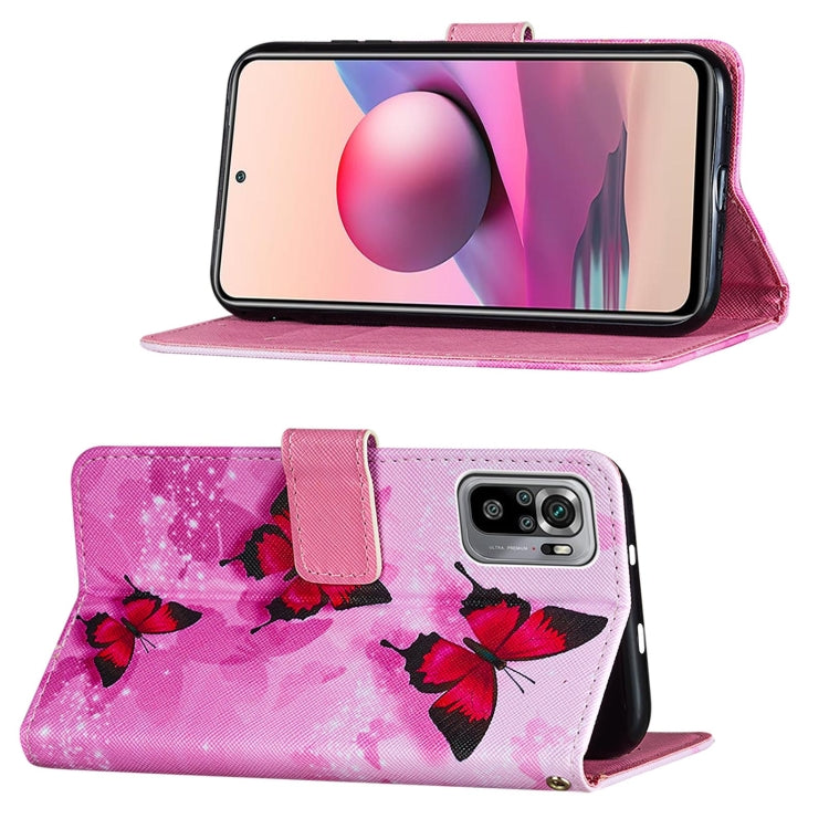 For Xiaomi Redmi Note 10S / Note 10 4G Cross Texture Painting Pattern Horizontal Flip Leather Case with Holder & Card Slots & Wallet & Lanyard