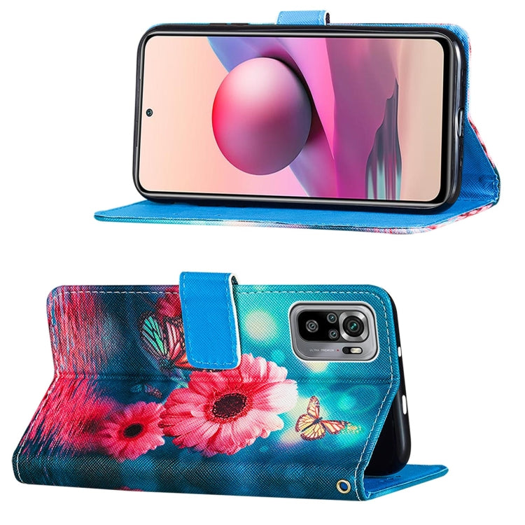 For Xiaomi Redmi Note 10S / Note 10 4G Cross Texture Painting Pattern Horizontal Flip Leather Case with Holder & Card Slots & Wallet & Lanyard