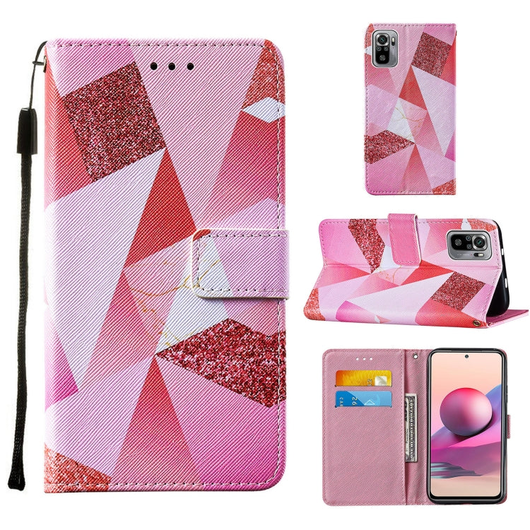 For Xiaomi Redmi Note 10S / Note 10 4G Cross Texture Painting Pattern Horizontal Flip Leather Case with Holder & Card Slots & Wallet & Lanyard