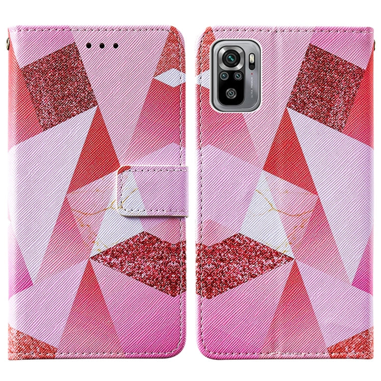 For Xiaomi Redmi Note 10S / Note 10 4G Cross Texture Painting Pattern Horizontal Flip Leather Case with Holder & Card Slots & Wallet & Lanyard