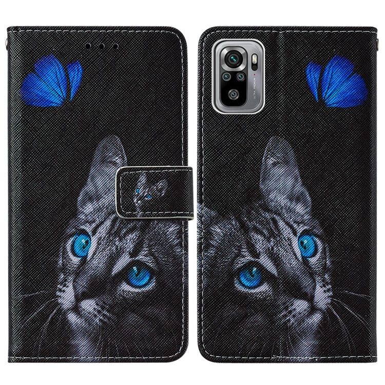 For Xiaomi Redmi Note 10S / Note 10 4G Cross Texture Painting Pattern Horizontal Flip Leather Case with Holder & Card Slots & Wallet & Lanyard