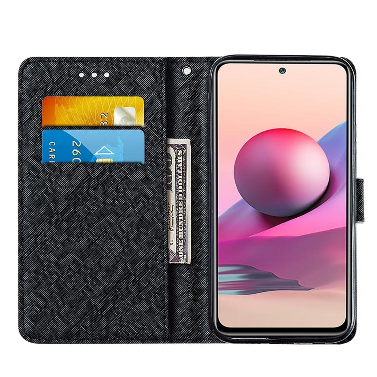 For Xiaomi Redmi Note 10S / Note 10 4G Cross Texture Painting Pattern Horizontal Flip Leather Case with Holder & Card Slots & Wallet & Lanyard