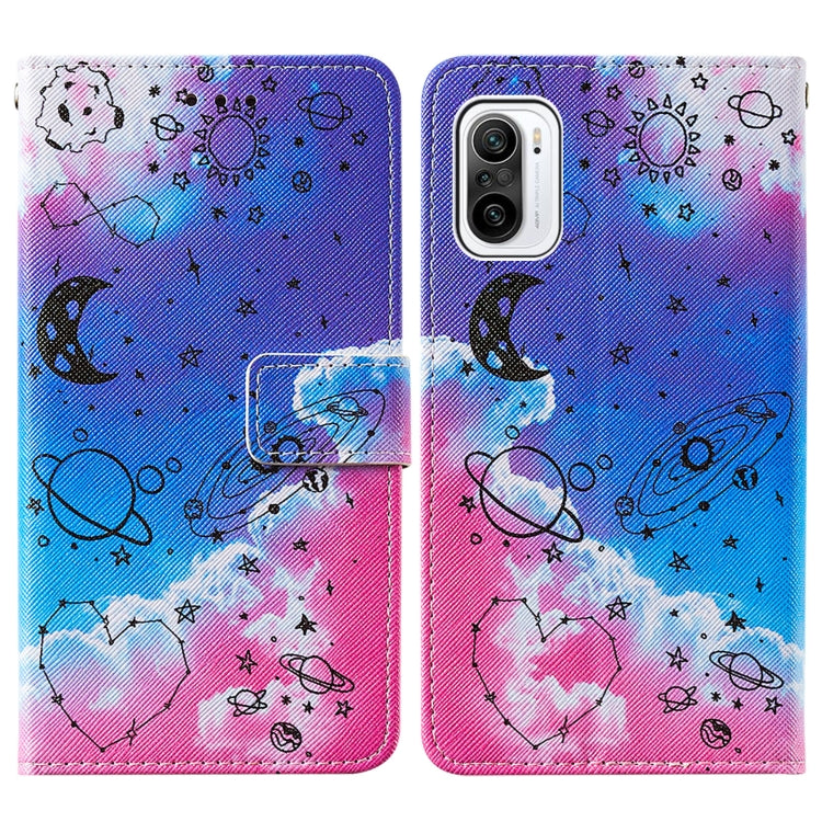 For Xiaomi Mi 11i / Poco F3 / Redmi K40 / Redmi K40 Pro Cross Texture Painting Pattern Horizontal Flip Leather Case with Holder & Card Slots & Wallet & Lanyard