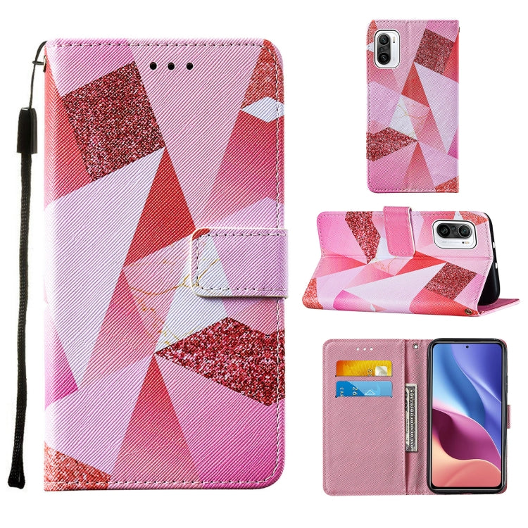 For Xiaomi Mi 11i / Poco F3 / Redmi K40 / Redmi K40 Pro Cross Texture Painting Pattern Horizontal Flip Leather Case with Holder & Card Slots & Wallet & Lanyard