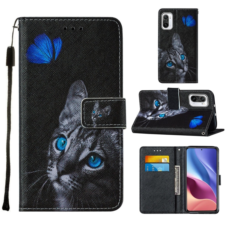 For Xiaomi Mi 11i / Poco F3 / Redmi K40 / Redmi K40 Pro Cross Texture Painting Pattern Horizontal Flip Leather Case with Holder & Card Slots & Wallet & Lanyard