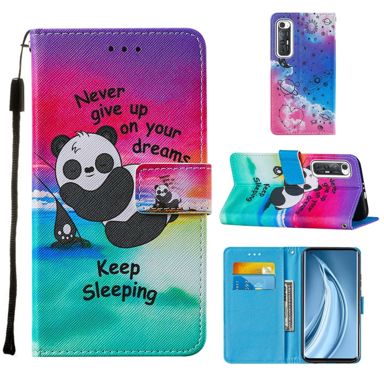For Xiaomi Mi 10S Cross Texture Painting Pattern Horizontal Flip Leather Case with Holder & Card Slots & Wallet & Lanyard