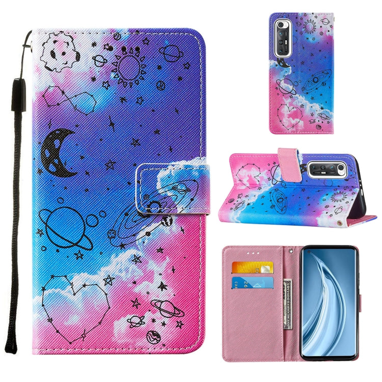 For Xiaomi Mi 10S Cross Texture Painting Pattern Horizontal Flip Leather Case with Holder & Card Slots & Wallet & Lanyard
