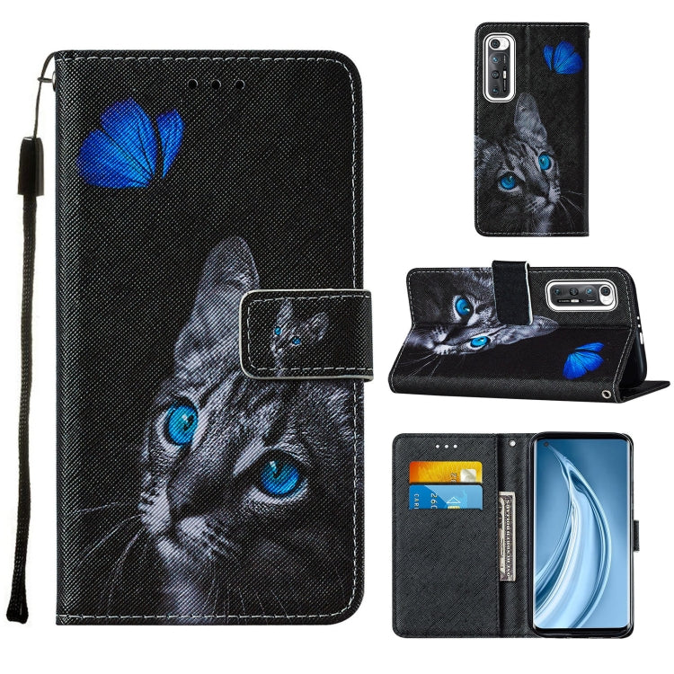 For Xiaomi Mi 10S Cross Texture Painting Pattern Horizontal Flip Leather Case with Holder & Card Slots & Wallet & Lanyard